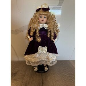 Vintage Victorian Porcelain Doll by The Brass Key Inc With Stand